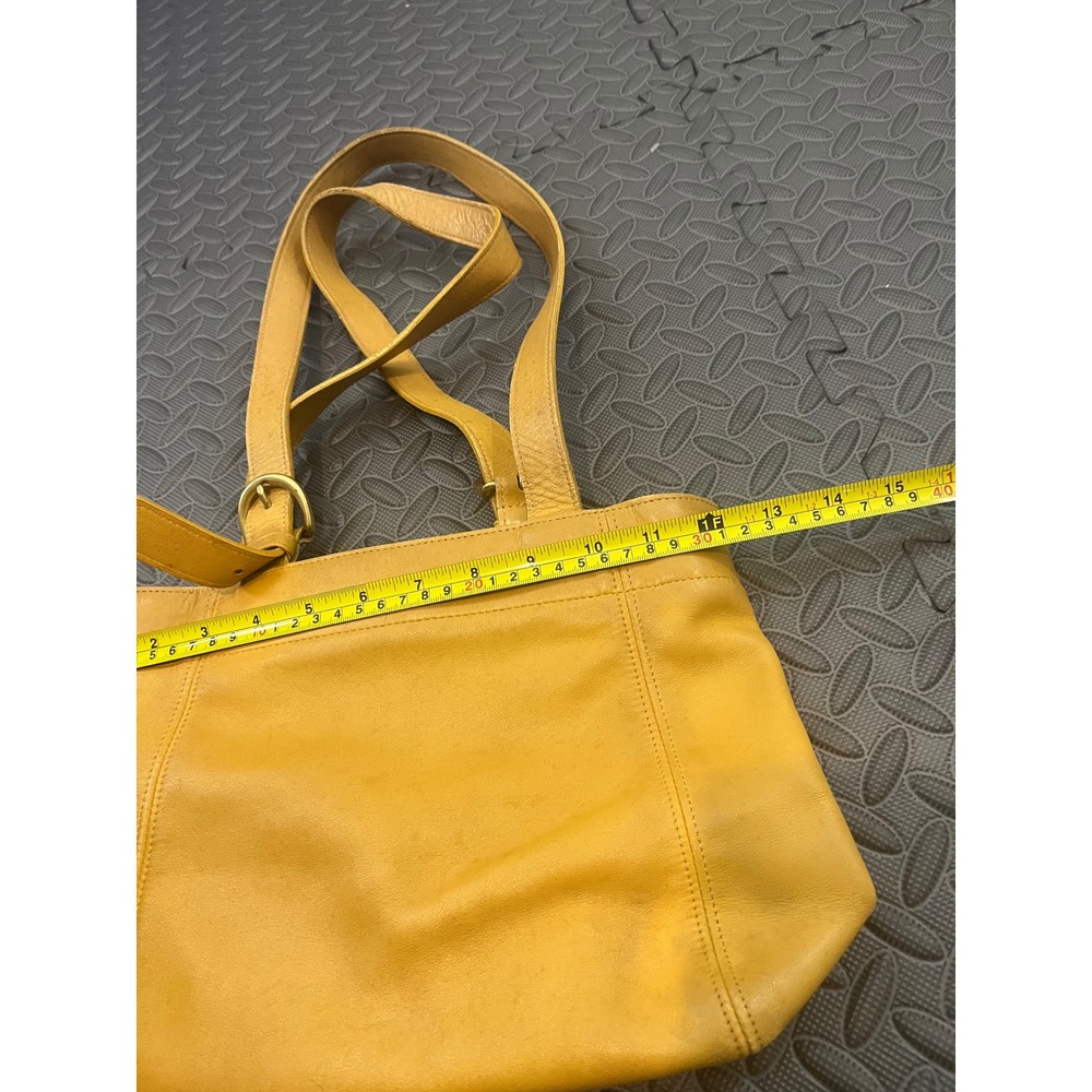 Vintage Coach Waverly Soho Yellow Leather Purse Buckle Shoulder Bag 4157 - Picture 7 of 11